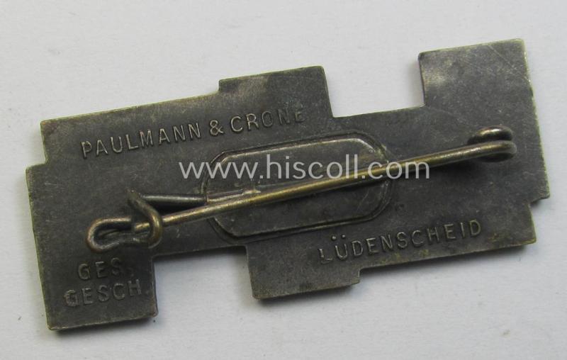 Silver-toned, HJ/BDM (ie. 'Hitlerjugend' or: 'Bund Deutscher Mädel') day-badge (ie. 'tinnie' or: 'Veranstaltungsabzeichen') as was issued to commemorate participation within the: 'Tag des deutschen Mädels - Köln - 14.-15. Oktober 1933'