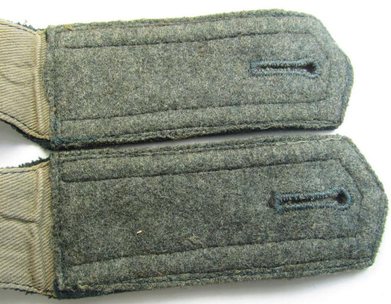 Superb - and fully matching! - early- (ie. pre-war-) period, WH (Heeres) 'cyphered' (pointed-styled) NCO-type (ie. 'M36'-pattern-) shoulderstraps as was intended for usage by an: 'Uffz. des Wehr-Ersatzdienstelle im Wehrkreises VII'