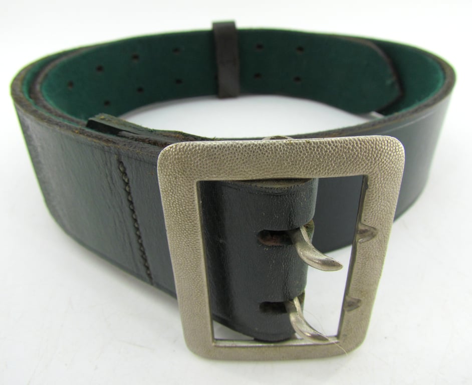 German Forestry Official’s Leather Belt with Double-Prong Buckle