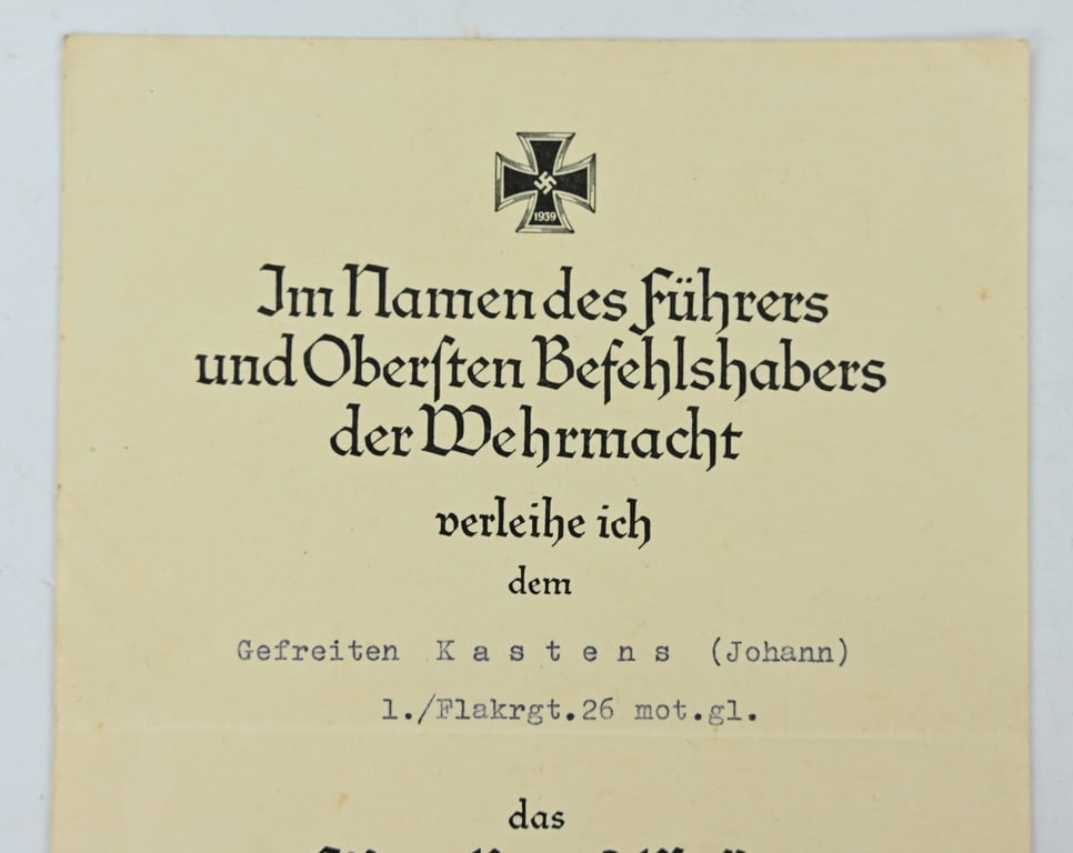 German LW Iron Cross 2nd Class Certificate