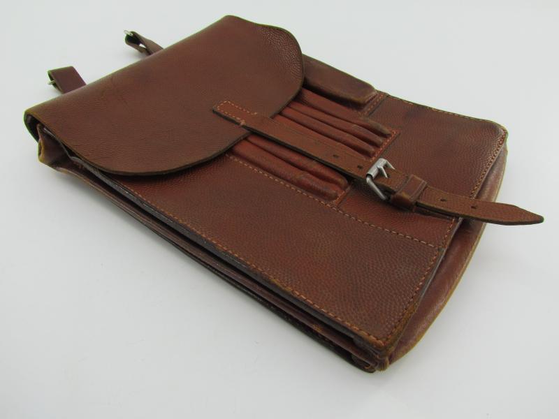 Wehrmacht Brown Leather Map Case-Meldetasche