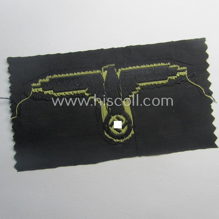'SS' (ie. 'Waffen-SS') 'BeVo'-woven, EM- (ie. NCO-pattern) tropical-styled arm-eagle (ie. 'Tropen-Ärmeladler für Mannschaften u. Unterführer der Waffen-SS')
