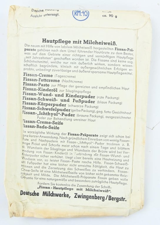 German Third Reich Package of Footpowder