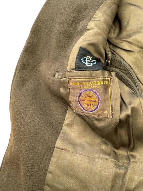 US WWII Class A Tunic Mountain Division Officer and Side Cap