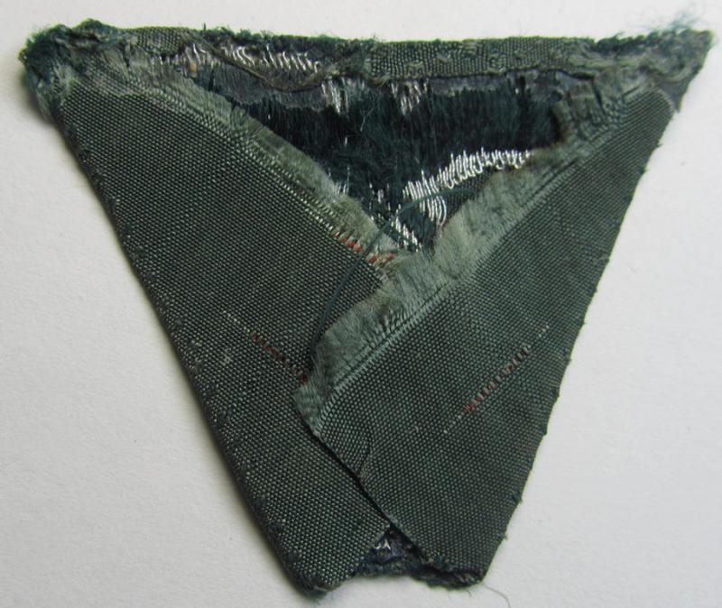 Superb - and clearly worn! - WH (Heeres) so-called: 'T-shaped'- (ie. 'M41-pattern'-) cap-eagle/cocarde (ie. cap-trapezoid) as was specifically produced for usage on the M41-model officers'-caps (ie. 'Einheitsfeldmützen für Offiziere')