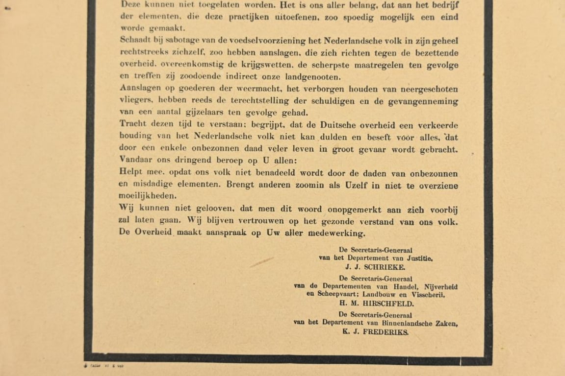 Dutch Proclamation 'Stop sabotage'