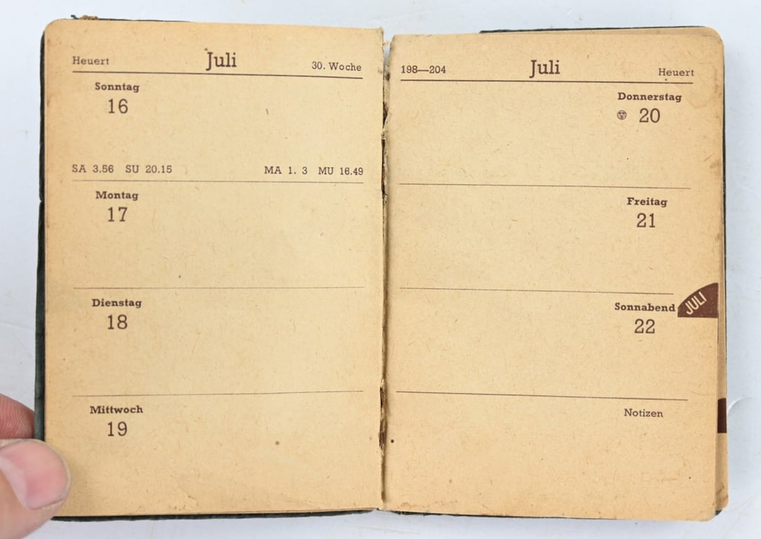 German Polizei Pocket Agenda 1944