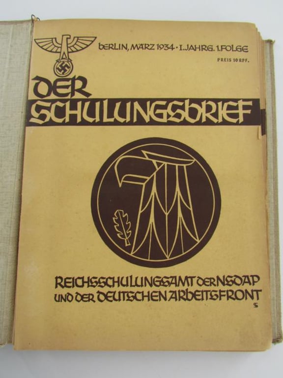 NSDAP Magazine Der Schulungsbrief 1934 In Original Binder
