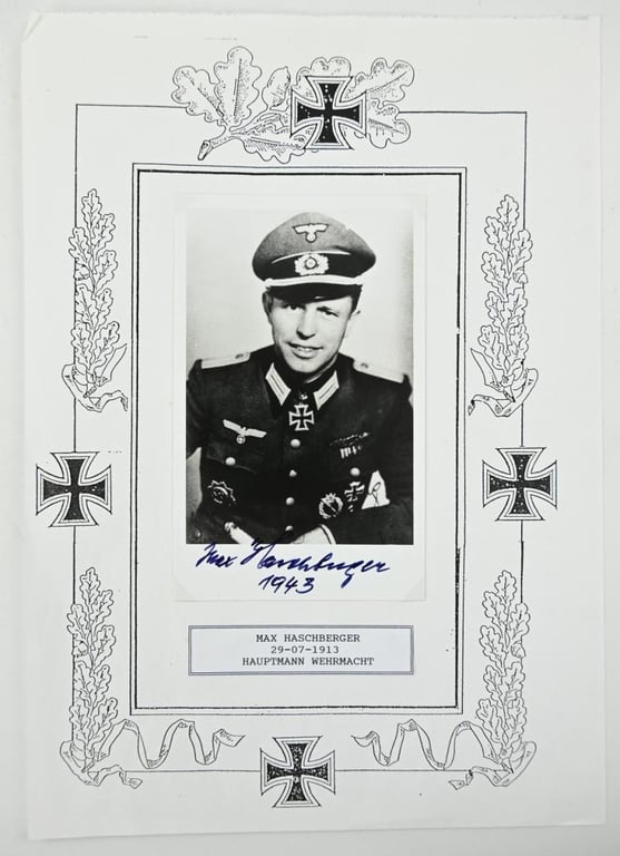 Signature of Wehrmacht Heer KC Recipient 'Max Harschberger'