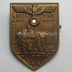 Commemorative, N.S.D.A.P.-related 'tinnie': 'Kreistag der NSDAP - Biedenkopf...