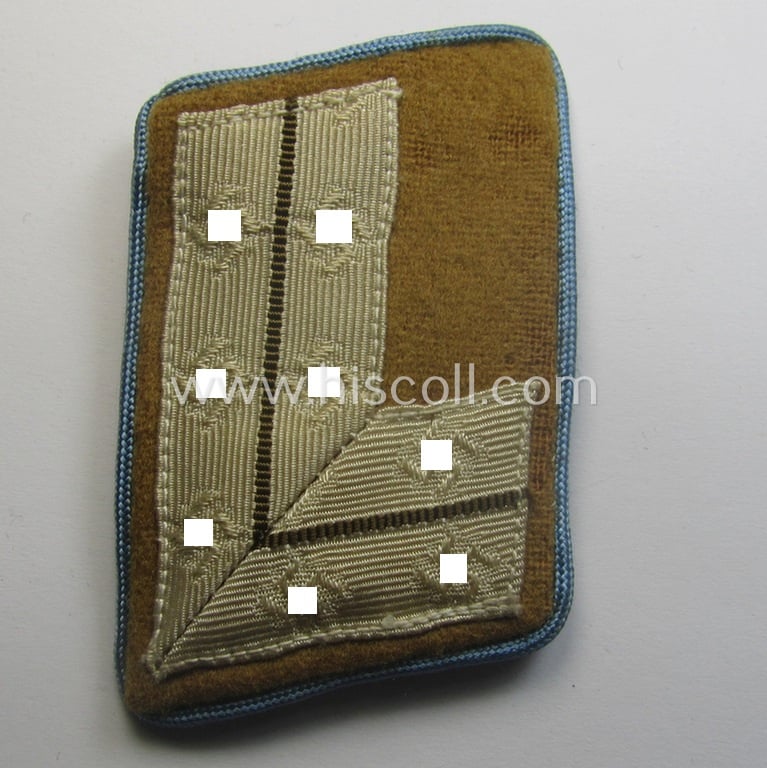 Pair of N.S.D.A.P.-type collar-patches (ie. 'Kragenspiegel für pol. Leiter') being a pair as was intended for an: 'N.S.D.A.P.-Hauptstellenleiter' at 'Orts'-level that still shows its period-attached 'RzM'-etiket