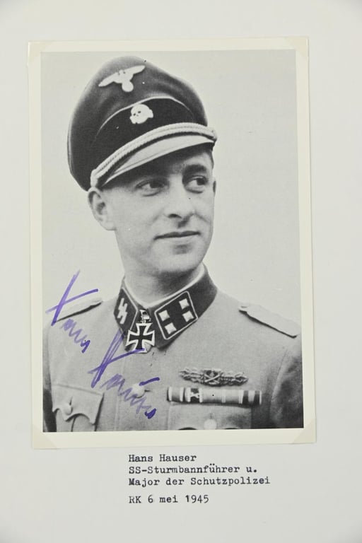 Signature of Waffen-SS KC Recipient 'Hans Hauser'