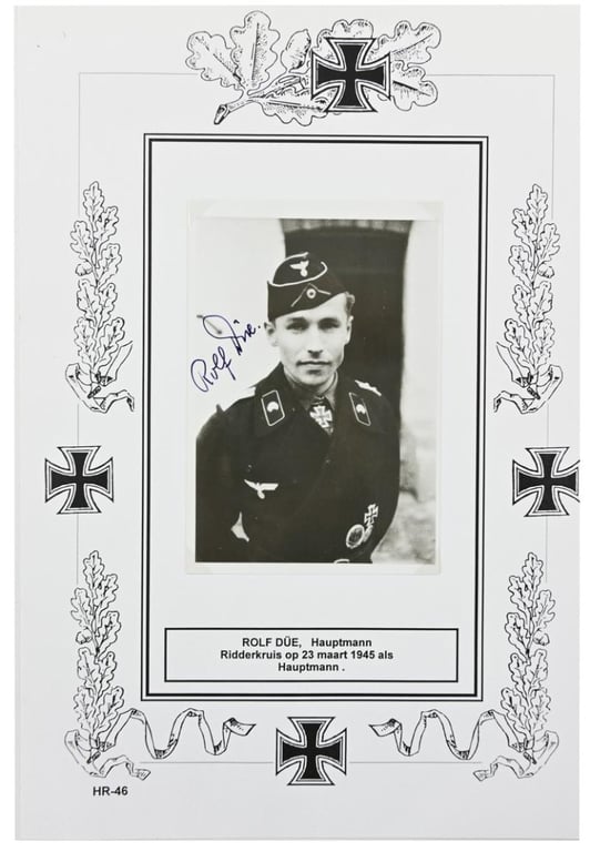 Signature of Wehrmacht (Heer) KC Recipient 'Rolf Düe'