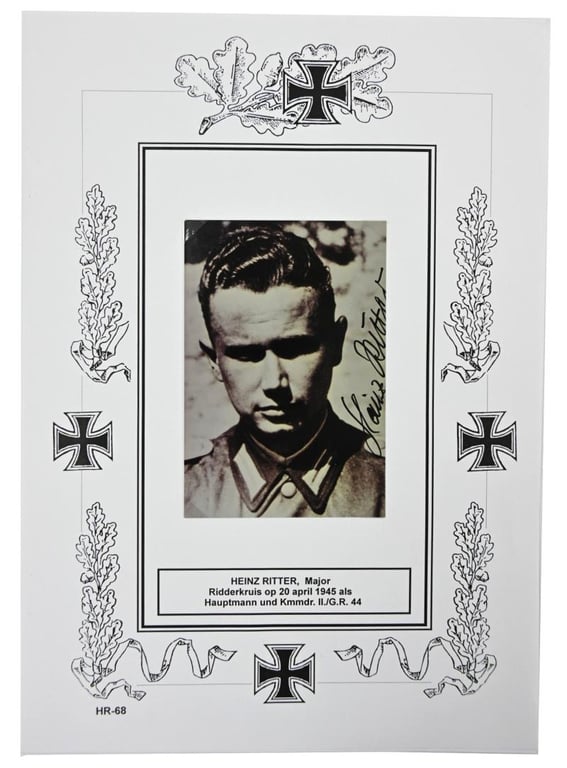 Signature of Wehrmacht (Heer) KC Recipient 'Heinz Ritter'