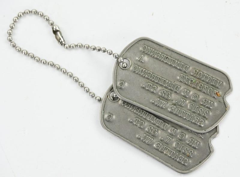 US WW2 Dog-Tag Set Victor Dimitrenko