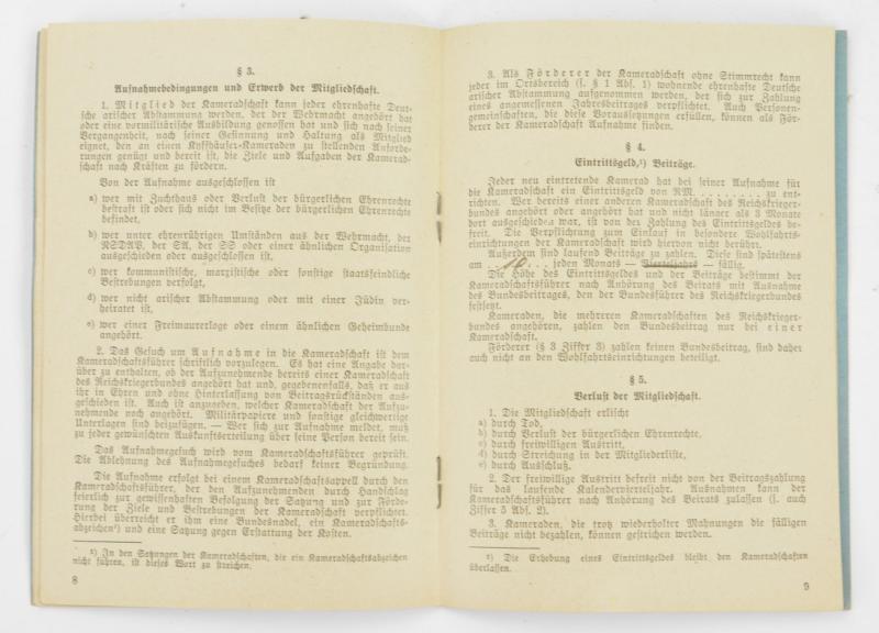 German Kyffhauserbund Memberpass Grouping