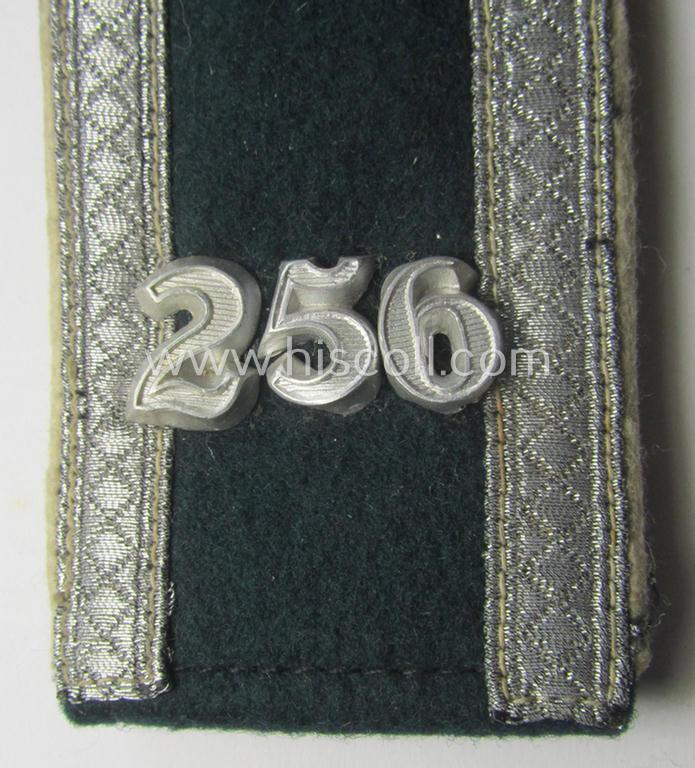 Neat - albeit single! - pre- (ie. early-war-) period- (ie. 'M36/M40'-pattern) (unusually!) 'cyphered' and rounded-styled WH (Heeres) NCO-type shoulderstrap as was intended for an: 'Unteroffizier u. Mitglied des Infanterie-Regiments 256'
