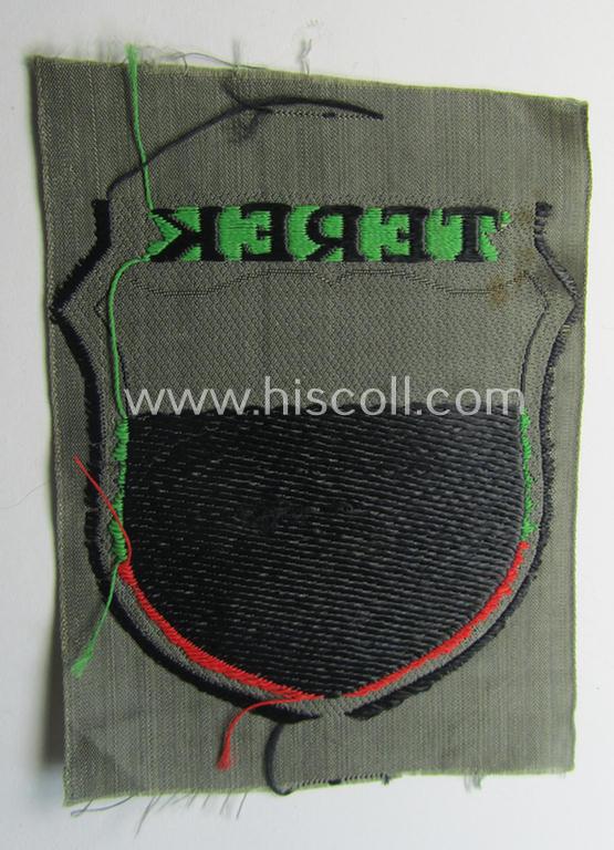 'BeVo'-type armshield (of the second pattern) entitled: 'Terek' being a piece as was intended for a volunteer who served within the 'Deutsche Wehrmacht' ie. within the 'Terek-Kosakken'