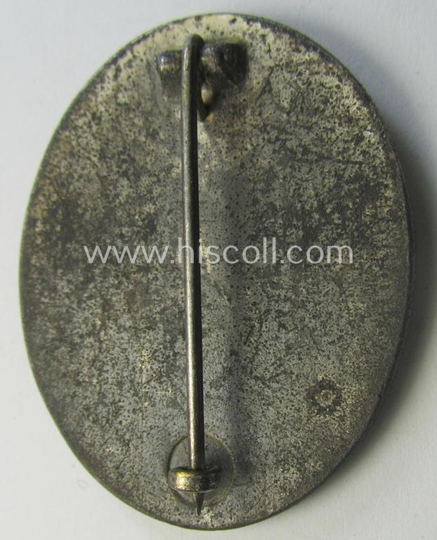 Attractive - and only moderately used - 'Verwundeten-Abzeichen in Silber' (or: silver-class wound-badge) being a neatly maker- (ie. '100'-) marked example as was produced by the: 'Rudolf Wächtler u. Lange'-company