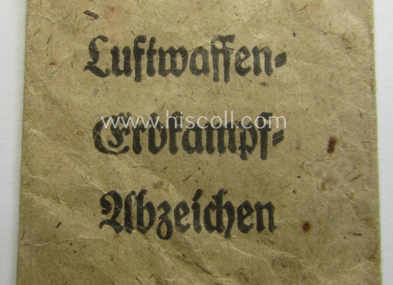 WH (Luftwaffe), typical 'Zellstoff'-based (and neatly 'Arno Wallpach Metallwarenfabrik - Salzburg'-marked!) medal-pouch as was intended for a: 'Luftwaffen Erdkampf-Abzeichen' (or: LW ground-assault badge)