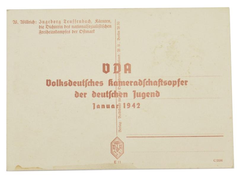 German Willrich Postcard 'Ingeborg Teussenbach'