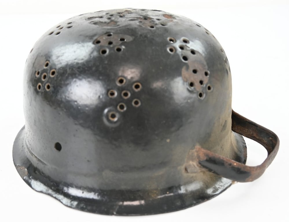 German Enamel Colander made of German M42 Helmet