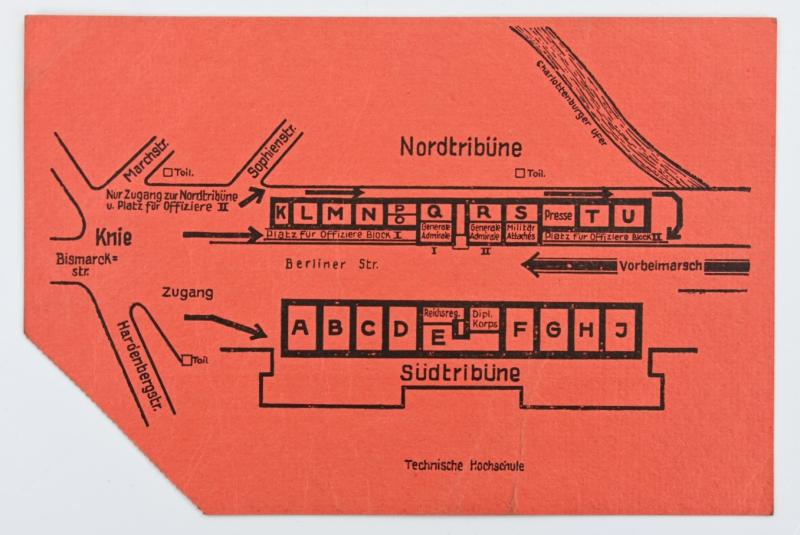 German Third Reich Parade Entrance Ticket Berlin
