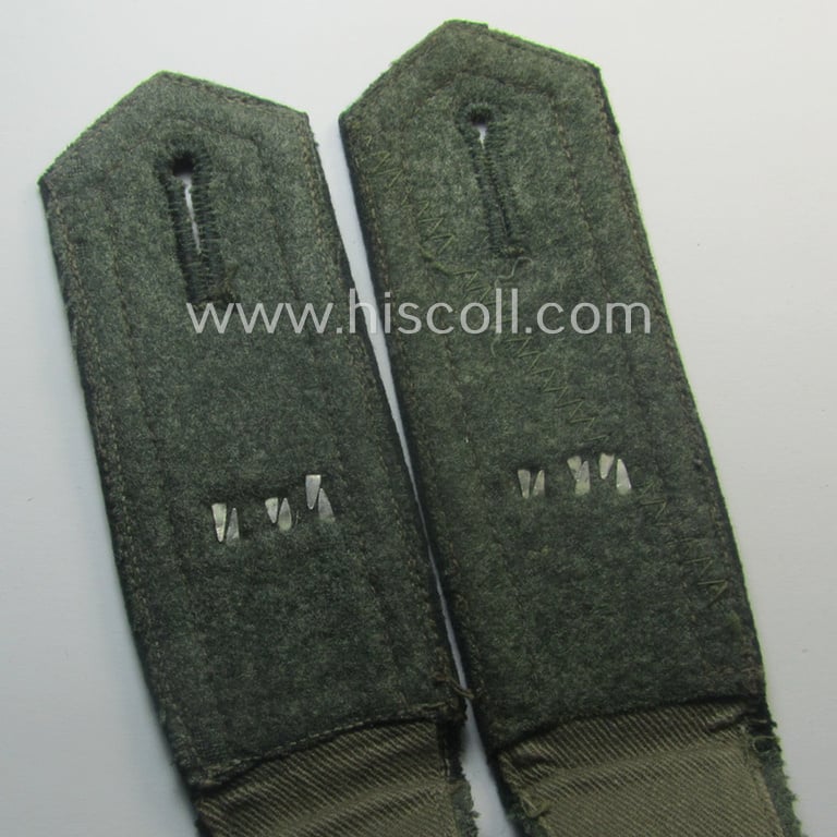 Fully matching pair of WH (Heeres), early- (ie. pre-) war-period, 'M36'-pattern (pointed-styled-) and generic-pattern, 'cyphered' NCO-type shoulderstraps as was intended for an: 'Unteroffizier des Infanterie-Rgts. 159'