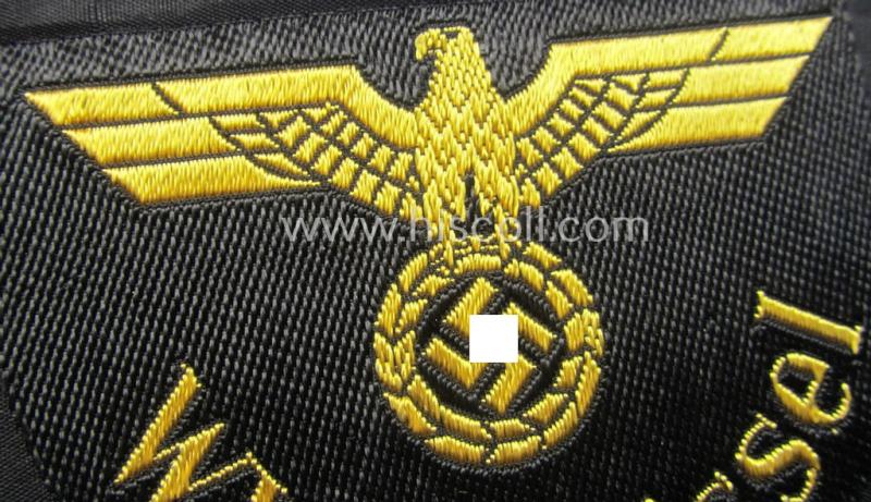 'DRB'- (ie. 'Deutsche Reichsbahn'-) related arm-eagle (ie. 'Ärmeladler') as intended for an official of the: 'Deutsche Reichsbahn' ie. the: 'WVD Brüssel' (or: 'Wehrmacht-Verkehrsdirektion Brüssel')