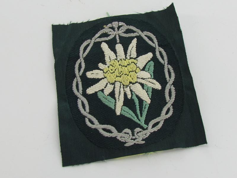 Wehrmacht Gebirgsjäger Edelweiss ‘BeVo’ sleeve badge