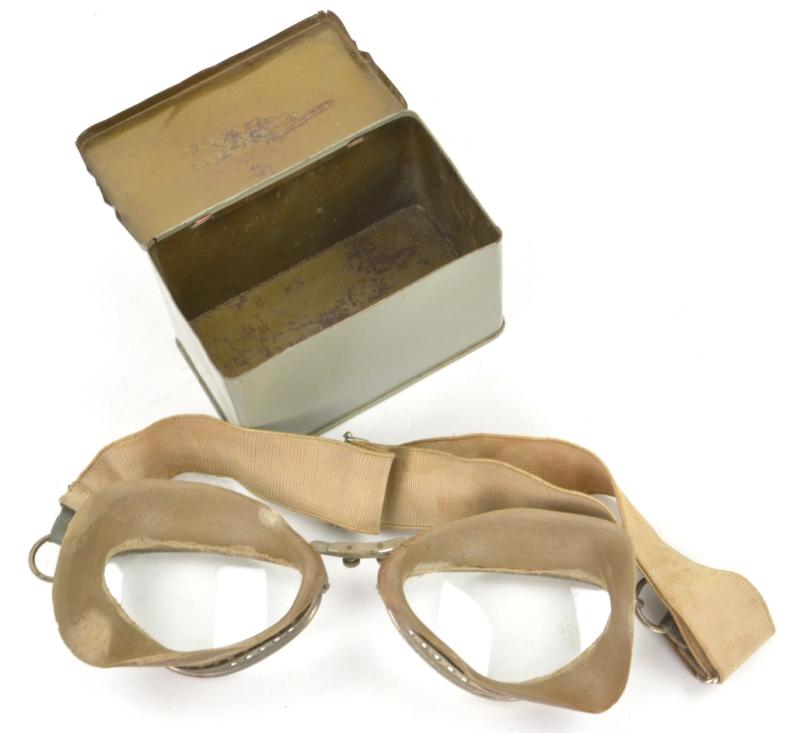 German WH Motorcyclist Goggles in Case