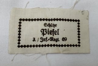 Original cloth name tag for the washing bag