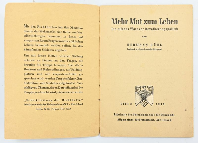 German WH Regulations pocket Book 'Mehr Mut zum Leben'