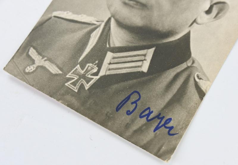 Signature of Wehrmacht Heer KC Recipient 'Heinz Bayer'