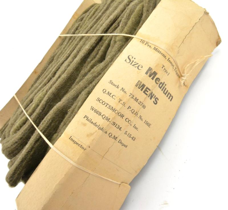US WW2 Wool Insert, Trigger, Mittens