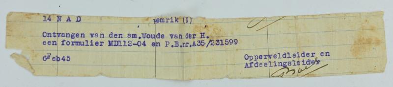 Dutch NAD Fieldpost Letter in Envelop