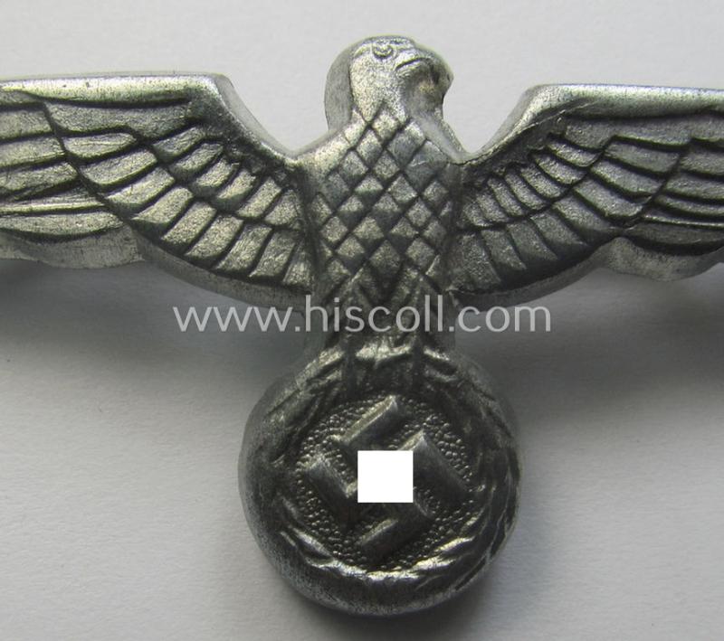 'Virtually mint- ie. unissued', WH (Heeres) EM/NCO-pattern visor- (ie. 'Schirmmützen'-) cap-eagle (being a typical unmarked example as executed in zinc- ie. 'Feinzink'-based metal)