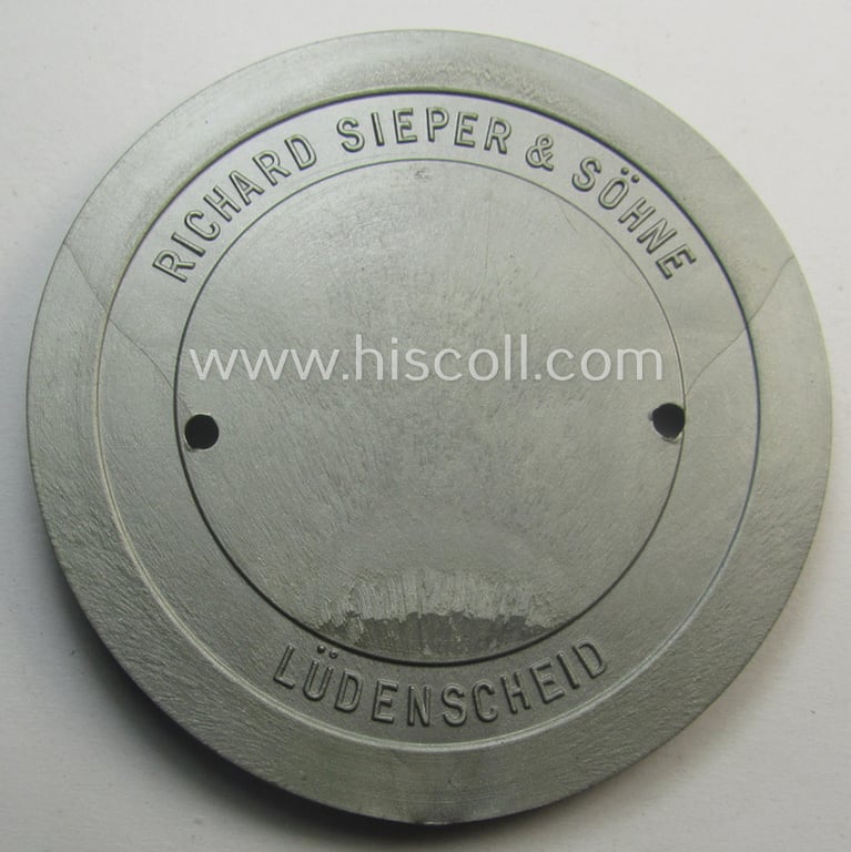 Greyish-silver-coloured- and 'molded'-resin-based, N.S.K.K.- (ie. 'National Socialistisches Kraftfahr Korps-') related plaque (ie. 'Plakette') bearing the text: 'Ein Volk, ein Reich, ein Führer! - NSKK Wahlhilfsdienst - 10. April 1938'