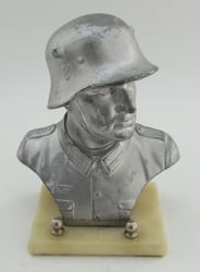 “German Wehrmacht soldier bust desk decoration on marble...