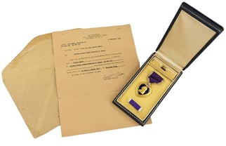 US WW2 Purple Heart In Case 'Nicolas P....