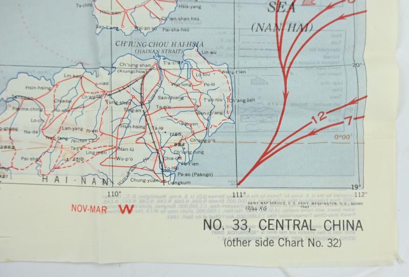 USAAF WW2 Escape Map 'French Indo China'