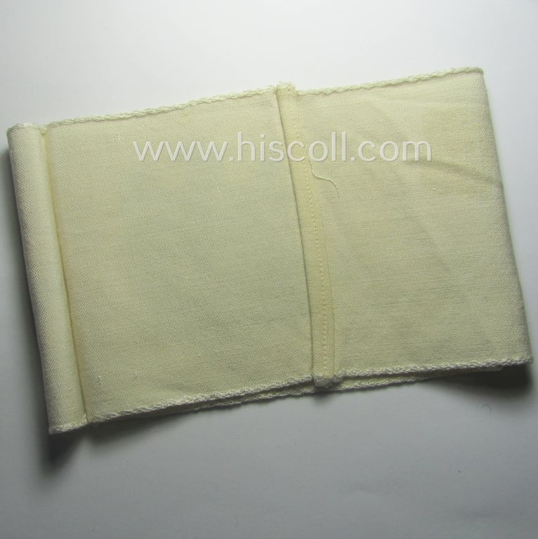 Linnen-based- and/or BeVo-'machine-woven', beige-white-coloured armband (ie. 'Armbinde') showing a woven eagle-device as was specifically intended for (civilian) staff-members (ie. 'Zivilangestellten') of the armed forces ie. 'Deutsche Wehrmacht'