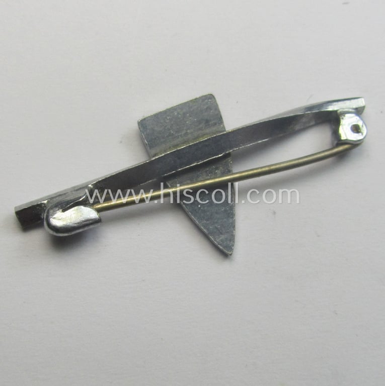 Somewhat deformed, multi-coloured-enamelled membership-lapel-pin (ie. 'Mitgliedsspange') as intended for members serving within the: 'Sudetendeutschen Partei'