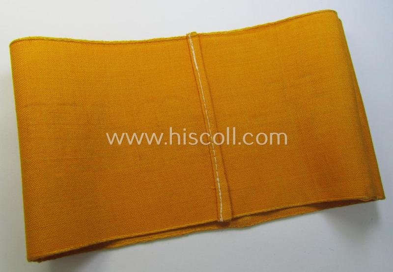 Superb, golden-yellow-coloured- and/or linnen-based armband (ie. 'Armbinde') entitled: 'Waffen-SS' that comes in an overall very nice- (albeit moderately used ie. worn-), condition