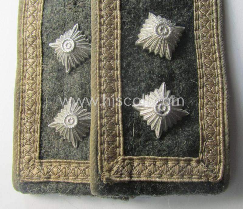 Pair of typical later-war-period- (ie. 'M44'-pattern) WH (Heeres) NCO-type shoulderstraps as was intended for usage by an: 'Oberfeldwebel eines Infanterie-Rgts.'
