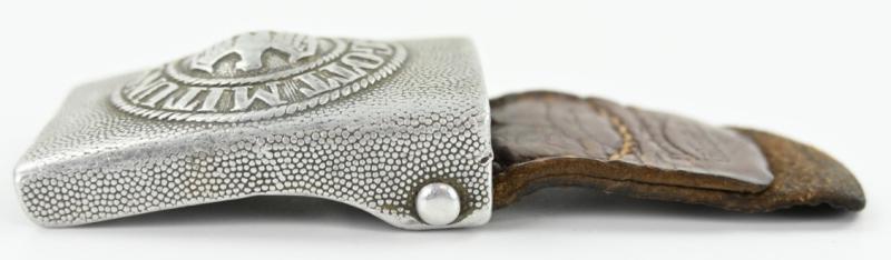 German WH Combat Beltbuckle with Leather Tab 1937 'Overhoff & Cie'