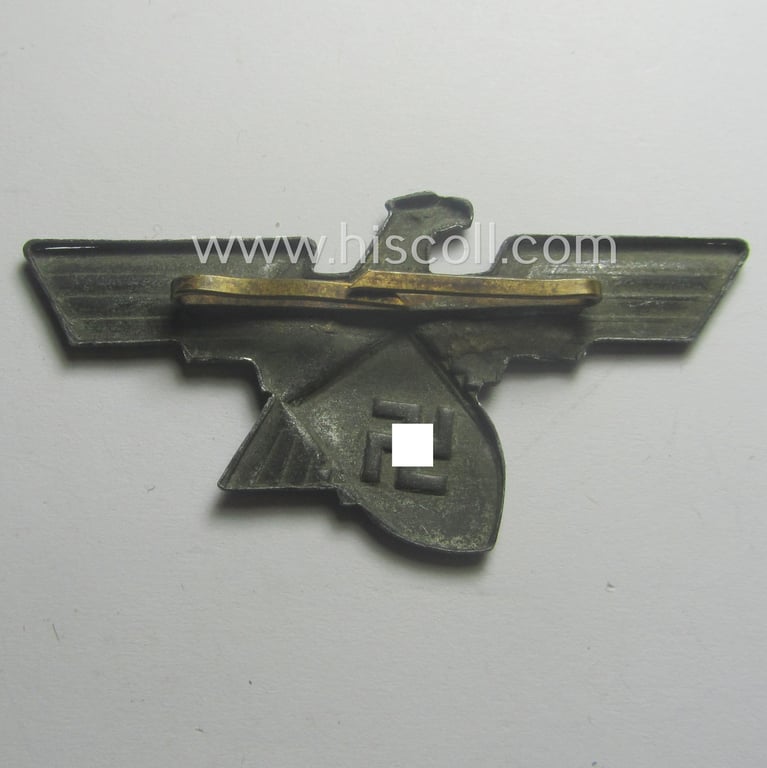 Attractive - and most certainly scarcely encountered! - so-called: 'Werkschutzdienst' (or: 'WSD') visor-cap-eagle (being a typical 'Feinzink'-based example that was as presumably intended for EM- ie. NCO-usage)