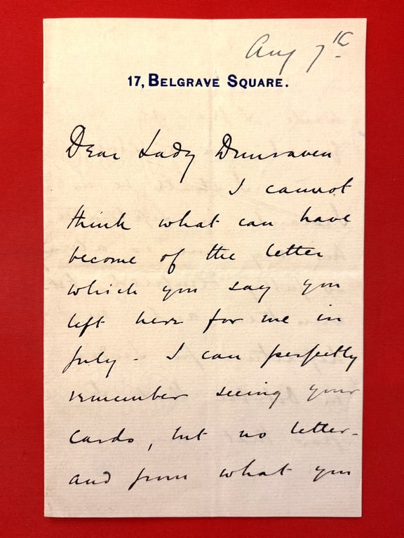 RARE DOUBLE INK SIGNED LETTER & ENVELOPE, BRITISH FIELD MARSHAL LORD KITCHENER 1910.