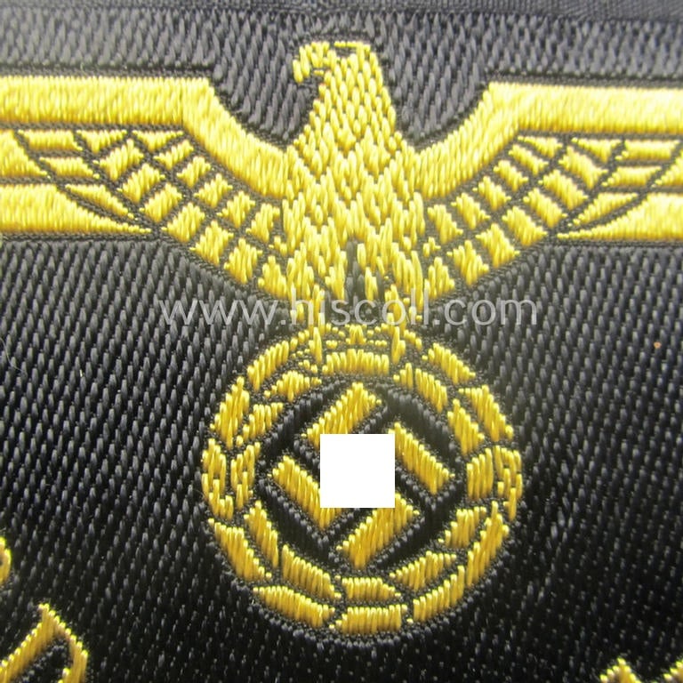 RB- ('Reichsbahn'-) related arm-eagle as executed in 'BeVo'-weave style as was intended for an official of the: 'Deutsche Reichsbahn' ie. the 'RVD Dnjepropetrowsk' (or: 'Reichsverkehrsdirektion Dnjepropetrowsk')