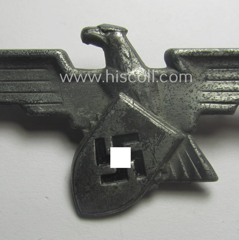 Attractive - and most certainly scarcely encountered! - so-called: 'Werkschutzdienst' (or: 'WSD') visor-cap-eagle (being a typical 'Feinzink'-based example that was as presumably intended for EM- ie. NCO-usage)